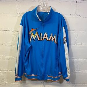 Stitches Miami Marlins Mens Zip Up Jacket Mens Large